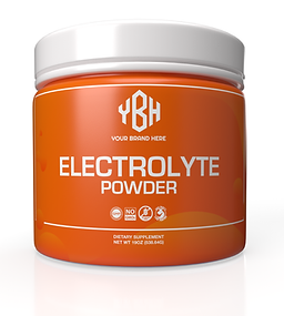Private label electrolyte powder formula with custom packaging for your brand.