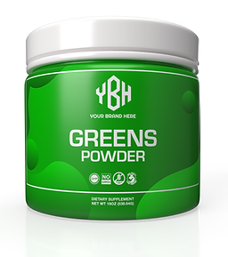 Private label greens powder formulas with custom packaging for your brand.