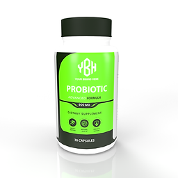 Private label custom packaging and custom priobiotic capsules for your brand.