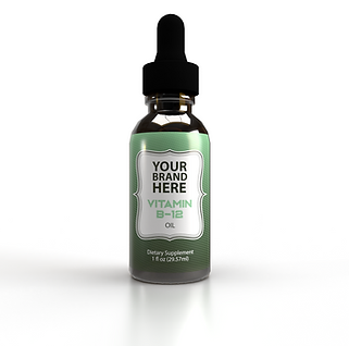 Private label vitamin B-12 oil with custom packaging for your brand.