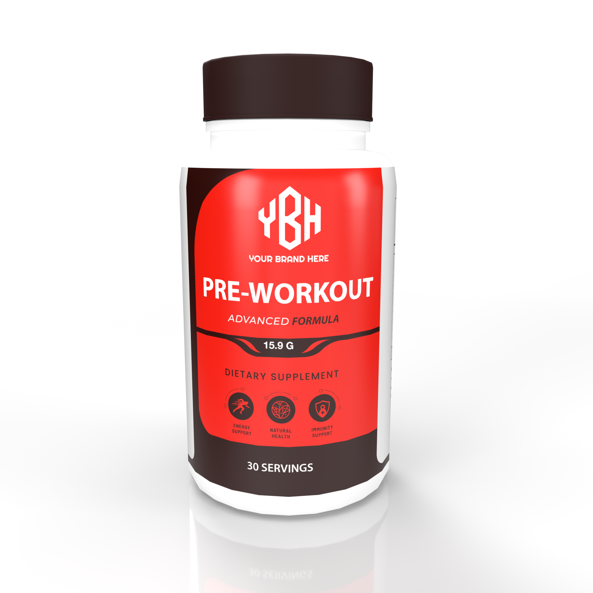 Private label pre workout supplement capsules with custom packaging for your brand.