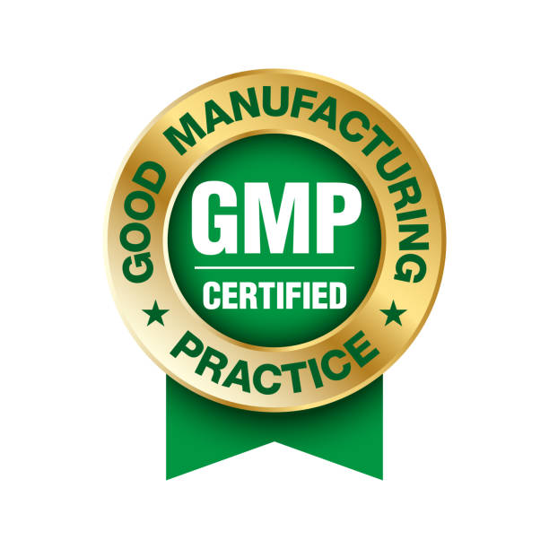 GMP, 'Good Manufacturing Practice' certification icon.