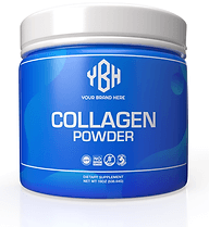 Private label collagen powder formula with custom packaging for your brand.