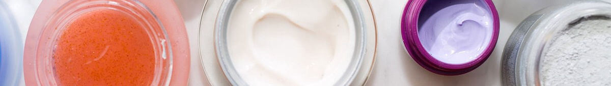 Custom private label skincare cream, oil and gel products.