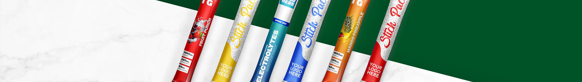 Custom stick pack formulas and packaging, customizable for every brand.